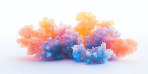 Fototapeta premium a large cluster of colorful living various beautiful magic corals isolated on white 