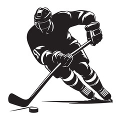 ice hockey player silhouette vector illustration