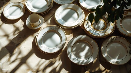 Tableware on the floor at an event brunch luxury meeting