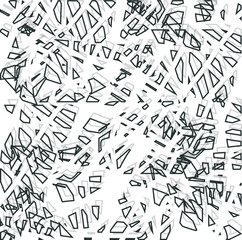 Transparent or white small pieces of glass or other material.