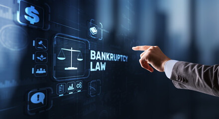 Bankruptcy law concept. Insolvency law. Company has problems