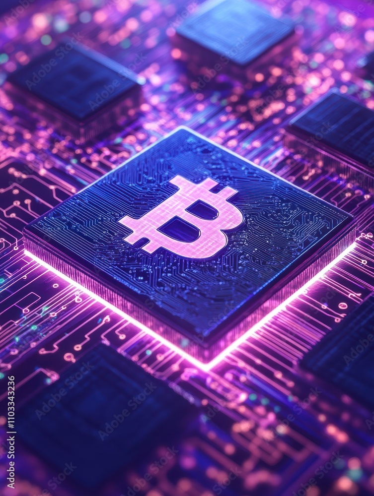 Poster isometric blockchain application landing page concept. blockchain technology as application platform