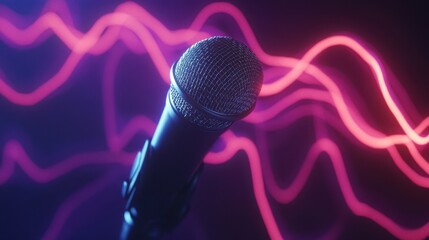 The Microphone with Vibrant Waves