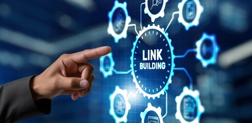Link Building concept. Increasing the number of external links leading to the site