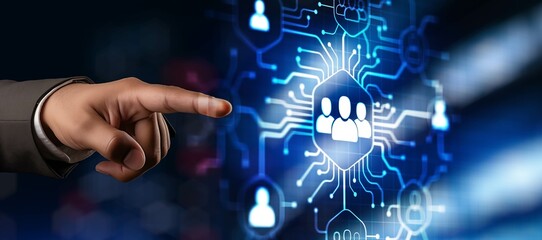 HR. Human resources management and recruitment concept. Double exposure network mixed media structure