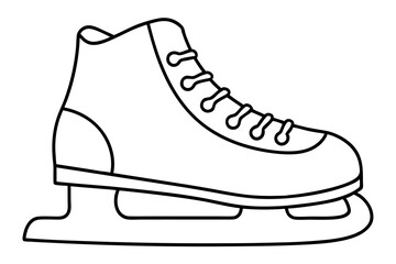 Ice Skate Vector Icon, Ice skate line art vector illustration