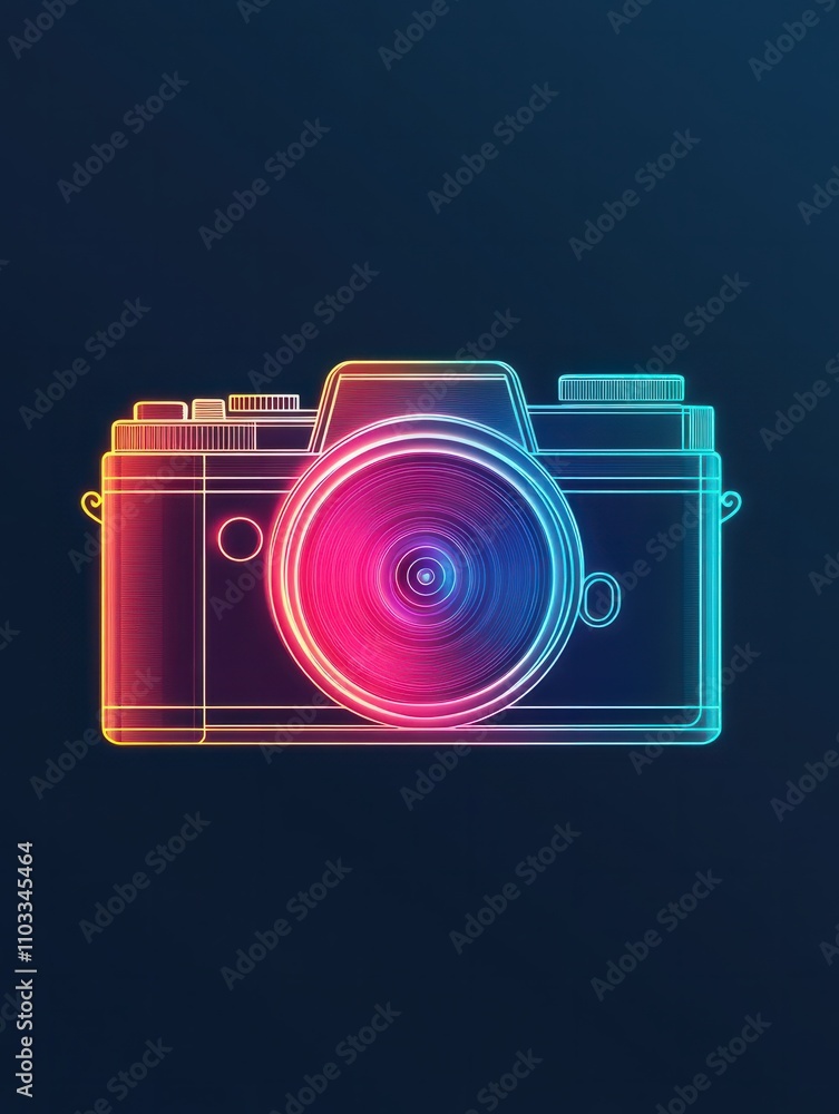 Poster photo camera multi color style icon. simple thin line, outline of internet things icons for ui and u