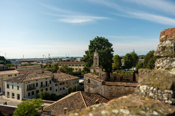 Fototapeta premium ancient medieval walled city Padua Italy, walk on the walls