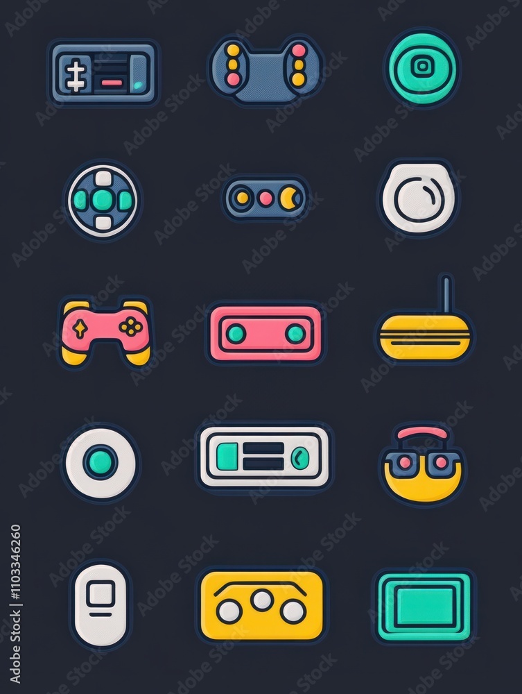 Poster remote control multi color style icon. simple thin line, outline of internet things icons for ui and
