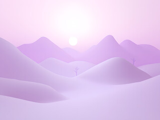 Serene sunset over purple hills nature landscape tranquil environment scenic viewpoint dreamy concept for relaxation