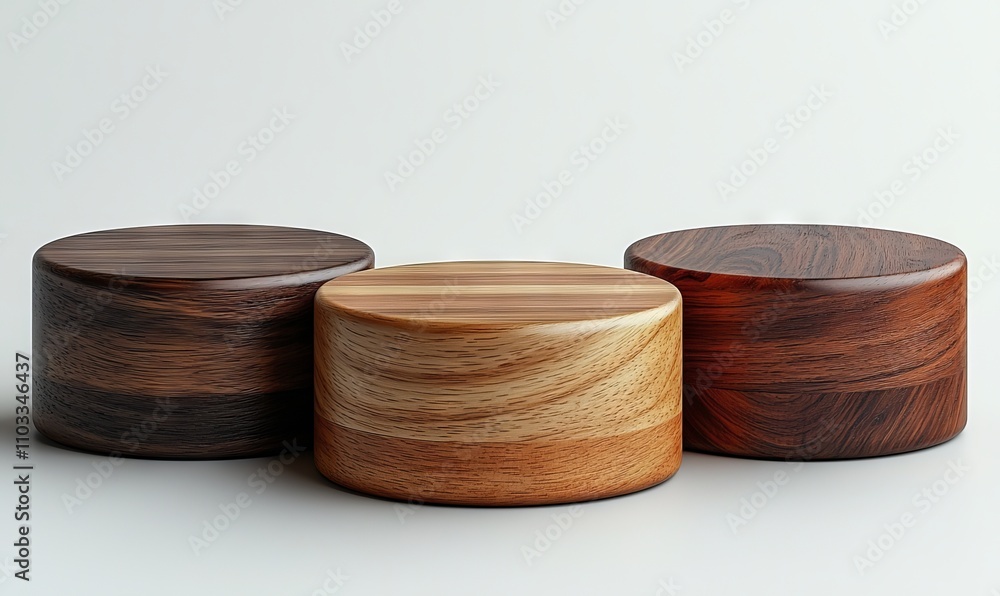 Aufkleber a lofty and small pedestal featuring a wood grain texture, designed with both square and circular el