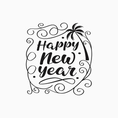 Happy New Year Abstract typography design for T Shirt, Holiday greeting card. new year vector illustration 
