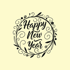 Happy New Year Abstract typography design for T Shirt, Holiday greeting card. new year vector illustration 