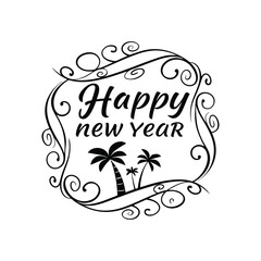 Happy New Year Abstract typography design for T Shirt, Holiday greeting card. new year vector illustration 