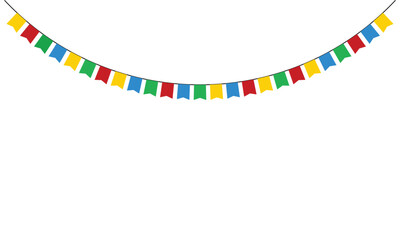 Colorful paper bunting party flags isolated on white background  design Template, . Vector illustration . EPS 10