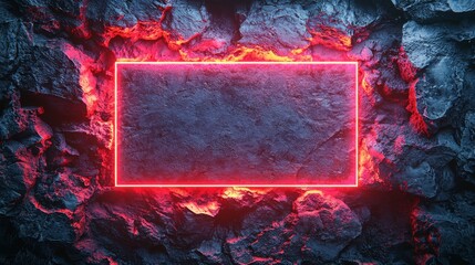 A red stream offline banner design template. A live game broadcast overlay with a neon light frame. An abstract cover layout element for the streamer. A social media button on the channel.