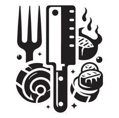 Kitchen tools silhouette vector collection