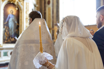 The wedding in the church. The church rite of betrothal.