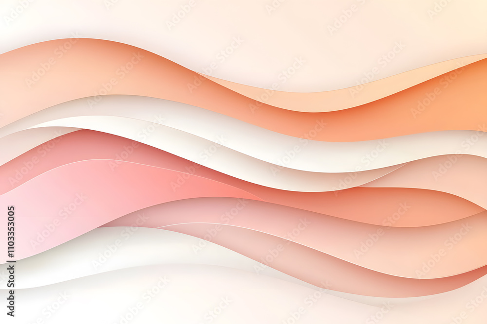 Poster abstract wave patterns digital art modern design warm tones aesthetic view visual harmony for digita