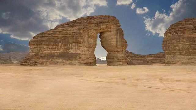 Al Ula, Saudi Arabia: View of the Elephant rock in Alula area in Saudi Arabia.