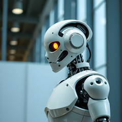 Fototapeta premium Anthropomorphic robot indoors