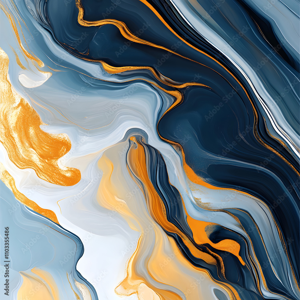 Poster dynamic abstract art composition studio environment visual content colorful swirls contemporary styl