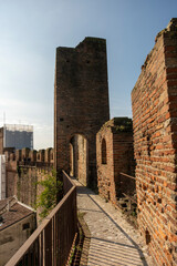 ancient medieval walled city Padua Italy, walk on the walls