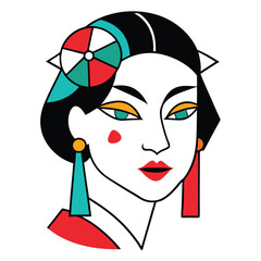 a vector illustration of woman face,
