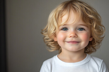 Naklejka premium portrait of an white little boy with a smile
