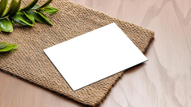 a photostock of a sleek mockup of a business card with embossed edges on a smooth surface, professional style 2025
