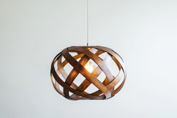 Modern Wooden Sphere Pendant Light Fixture Design