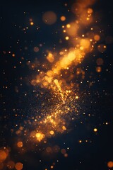 Fototapeta premium Abstract Golden Bokeh Light Background with Sparkling Particles and Glowing Effects for Festive and Elegant Designs