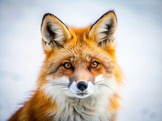 Fototapeta premium A Majestic Fox Displaying Its Vibrant Fur, Isolated on a Crisp White Background, Perfect for Nature and Wildlife Enthusiasts Seeking Stunning Stock Images of This Iconic Animal