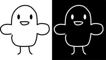 Duck illustration black and white