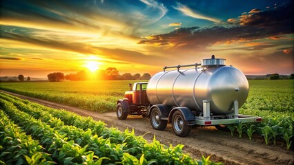 Anhydrous Ammonia Tank in Farm Field: Fertilizer Application, Cost Management, and Safety for Farmers in Agriculture - A Bokeh Effect Perspective