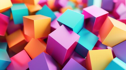 Obraz premium A close-up of colorful cubes.