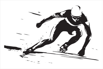 Speed Skating Action, Illustrated Skater Set