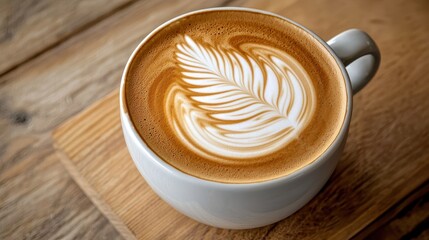 Latte art creation coffee shop beverage photography cozy environment close-up perspective culinary creativity