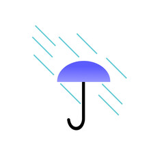 Blue Umbrella with rain drop
