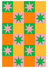 motif mosa&iuml;que &eacute;toiles color&eacute;