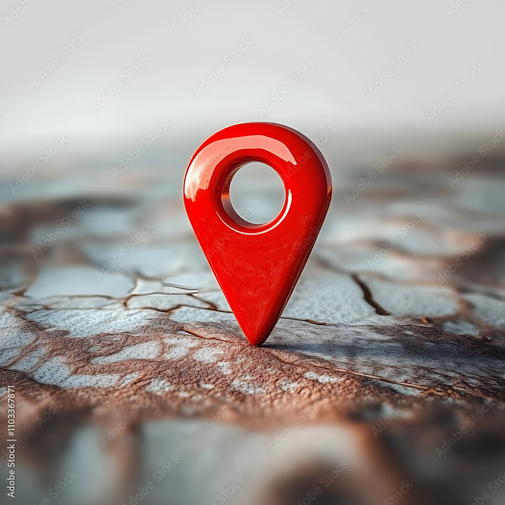 Poster red pin point. map address location pointer symbol.