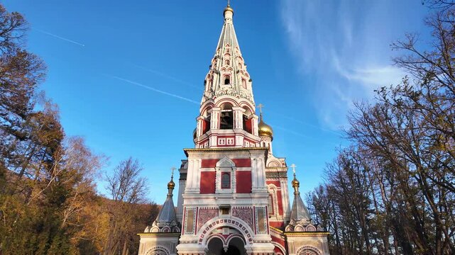 Shipka Monastery Holy Nativity, known as Russian church in town of Shipka, Stara Zagora Region, Bulgaria