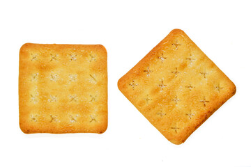 Sugar coated biscuits, sugarless healthy malkist cracker biscuits isolated on white background