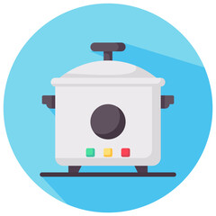 cooker round flat vector icon