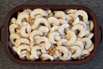 Vanilla rolls with walnuts - delicious Christmas cookies, homemade baking