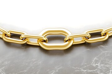 Obraz premium Gold Chain Segment on Marble Surface