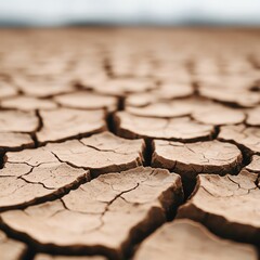 Obraz premium Close-up of cracked, dry earth.
