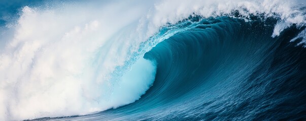 Massive ocean wave crashing