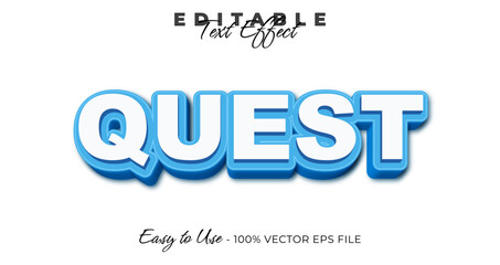 Quest text effect, simple bold graphic style, editable text