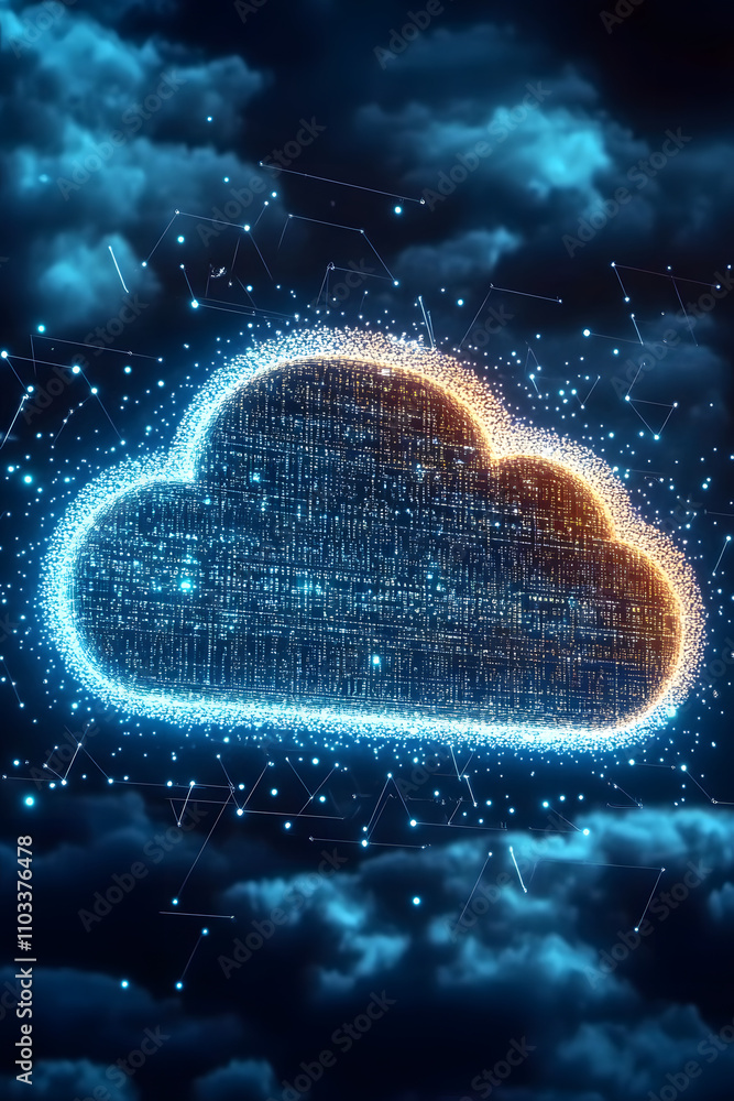 Poster protect cloud information data concept. security and safety of cloud data.